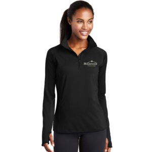 Milestone Sport-Tek Ladies Sport-Wick Stretch 1/2-Zip Pullover-Black