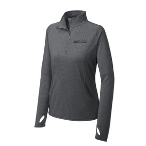 Milestone Sport-Tek Ladies Sport-Wick Stretch 1/2-Zip Pullover-Charcoal Grey Heather