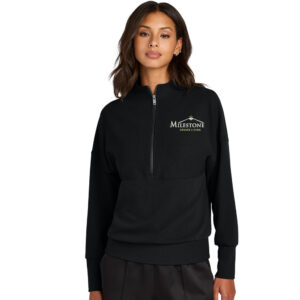Milestone Mercer and Mettle Women’s Linear Texture 1/4-Zip-Black
