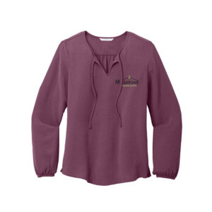 Milestone Port Authority Ladies Textured Crepe Blouse-Purple Mist
