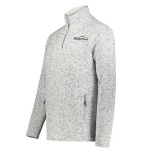 Milestone Men Alpine Sweater Fleece 1/4 Zip Pullover-Silver Heather