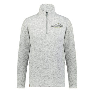 Milestone Holloway Ladies Alpine Sweater Fleece 1/4 zip pullover-Silver Heather