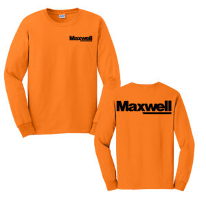 Maxwell Construction Unisex Cotton Long Sleeve Tee-Safety Orange