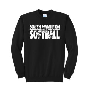 SH Softball Unisex Core Fleece Crewneck Sweatshirt-Black