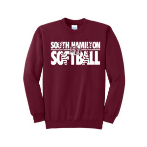 SH Softball Unisex Fleece Crewneck Sweatshirt-cardinal
