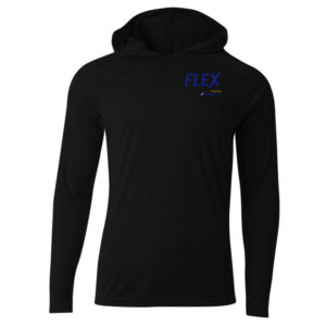 Airrosti Rehab Adult Cooling performance long sleeve hooded Tee-Black