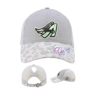 Angels in the Oufield Infinity Her Women’s Printed Visor with Mesh Back Cap-Grey/Snow Leapoard