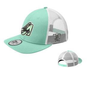 Angels in the Oufield New Era Snapback Low Profile Trucker Cap-Mint/White