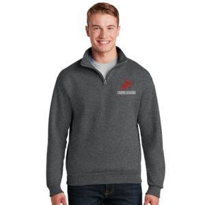 Allen Red Devils Cheer JERZEES Unisex Nublend Cadet Collar Sweatshirt-Black Heather