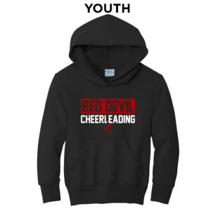 Allen Red Devils Cheer Youth Hooded Sweatshirt-Black