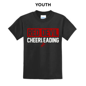 Allen Red Devils Cheer Youth Short Sleeve Tee-Black