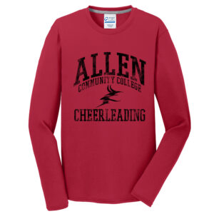 Allen Red Devils Cheer Men Long Sleeve Essential Blended Performance Tee-Red