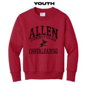 Allen Red Devils Cheer Youth Fleece Crewneck Sweatshirt-Red