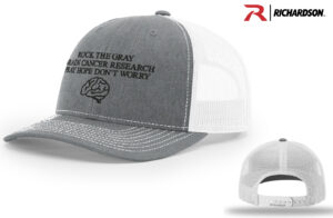 Brain Cancer Awareness Richardson Pro Crown Mesh Back Adjustable back cap Split-Heather Grey/White