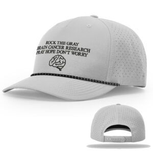 Brain Cancer Awareness Richardson Laser PERF Performance Rope Cap-Silver/Black Rope