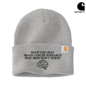 Brain Cancer Awareness Carhartt Acrylic Watch Cap 2.0 beanie stocking cap with cuff-Heather Grey