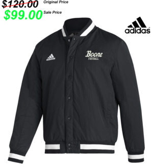 Boone Football PG Adidas lined sideline jacket-BLACK/White (medium only)