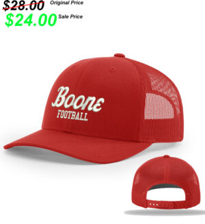Boone Football PG Richardson Pro Crown Mesh Back solid color Adjustable back cap Solid-Red