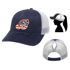 Barnstormer BB Ladies Fit With Ponytail Mesh Back Hat -Navy/White