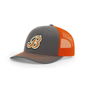 Barnstormer BB Richardson Pro Crown Mesh Back Adjustable back cap Split-Charcoal/Orange