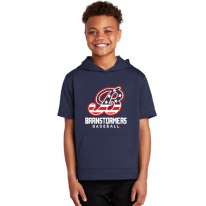 Barnstormer BB Sport-Tek YOUTH Sport-Wick Fleece Short Sleeve Hooded Pullover-Navy
