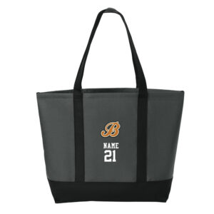 Barnstormer BB Port Authority Canvas  Day Tote  14″h x 14″w x 5.5″d-Dark Charcoal/Black
