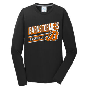 Barnstormer BB Port and Company Men Long Sleeve Performance Blend Tee-Black