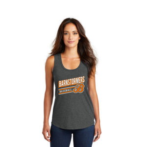 Barnstormer BB District Made Ladies Perfect Tri Racerback Tank-Black Frost