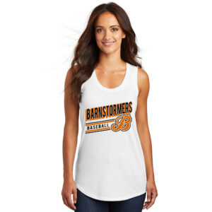 Barnstormer BB District Made Ladies Perfect Tri Racerback Tank-White