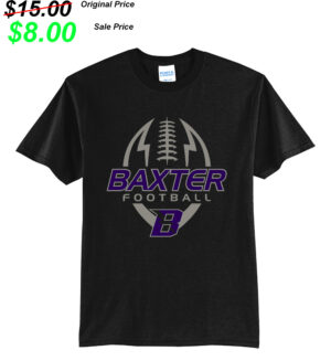 Baxter Football PG Unisex Short Sleeve Tee-Black