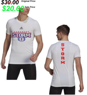 Camanche Football PG adidas Techfit Compression Short Sleeve Top-White (M-3X)
