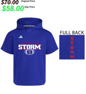 Camanche Football PG Adidas  Dugout NWV Short Sleeve Hoodie- Royal