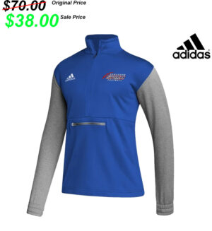 Camanche Football PG Adidas Team Issue color block 1/4 zip pullover -Team Royal/Grey