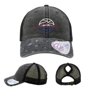 Camanche BKB Infinity Her Women’s Printed Visor with Mesh Back Cap-Black/Black Leopard