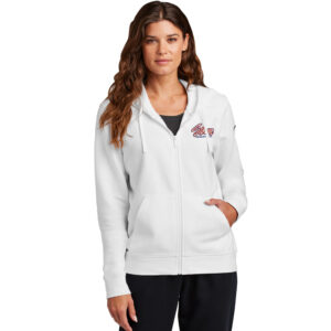 Camanche BKB Nike Women’s Club Fleece Sleeve Swoosh Full-Zip Hoodie-White