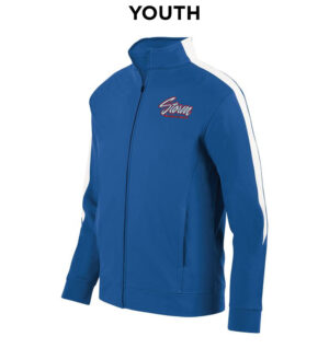 Camanche BKB Augusta YOUTH Medalist brushed tricot full zip warmup jacket-Royal/White
