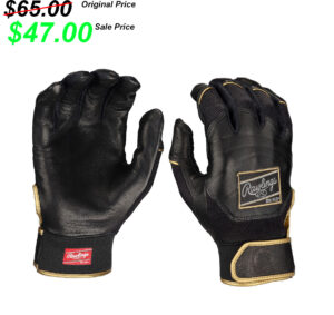 Clinton BB TG Rawlings Pro Preferred Cabretta sheepksin Batting Gloves -Black