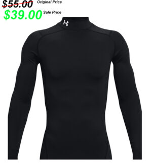 Clinton BB TG Under Armour Men’s ColdGear Armour Compression Long Sleeve Mock -Black (blank)