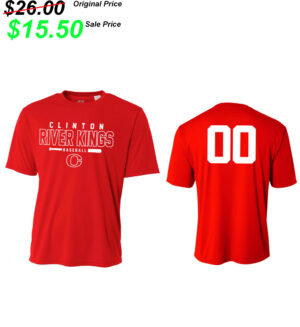 Clinton BB TG Adult Loose Fit Cooling Performance Tshirt -Red