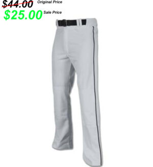 Clinton BB TG  ProPlus  14oz Open Bottom Baseball Pant with Piping  Men-Grey/Black