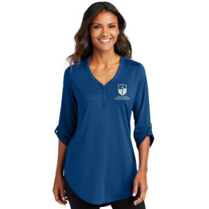 CDA Port Authority Ladies City Stretch 3/4-Sleeve Tunic-True Blue Embroidery