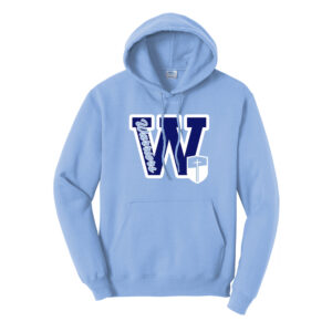 CDA Unisex Classic Core weight Cozy Pullover Hooded Sweatshirt-Light Blue Screen Print