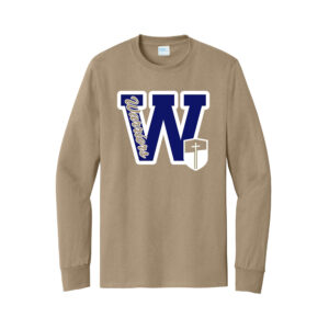 CDA Unisex Cotton Long Sleeve Tee-Sand Screen Print Screen Print
