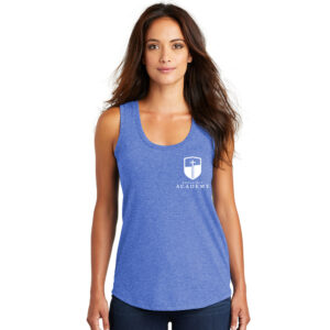 CDA District Made Ladies Perfect Tri Racerback Tank-Royal Frost Screen Print