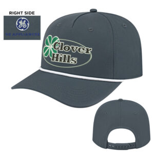Clover Hills Employee Athletic Rope Cap-Charcoal/White