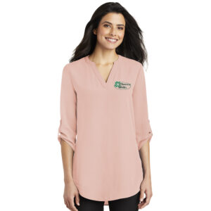 Clover Hills Employee Port Authority Ladies 3/4-Sleeve Tunic Blouse-Rose Quartz