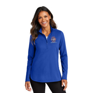 Camanche Baseball Port Authority Ladies C-FREE Double Knit 1/4-Zip-Royal