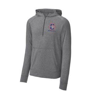 Camanche Baseball Sport-Tek Men Sport-Wick Stretch 1/2-Zip Hoodie-Charcoal Grey Heather