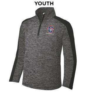 Camanche Baseball Sport-Tek YOUTH PosiCharge Electric Heather Colorblock 1/4 Zip-Grey/Black Electric Black