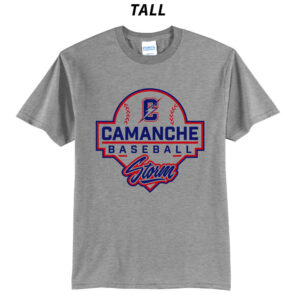 Camanche Baseball Tall Short Sleeve Tee-Grey